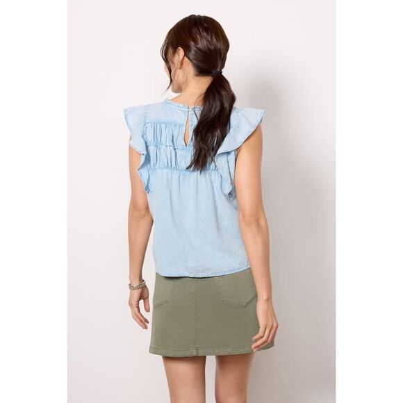 Evereve Rails Filomena Top in Ocean Wash Size XS - Picture 3 of 8